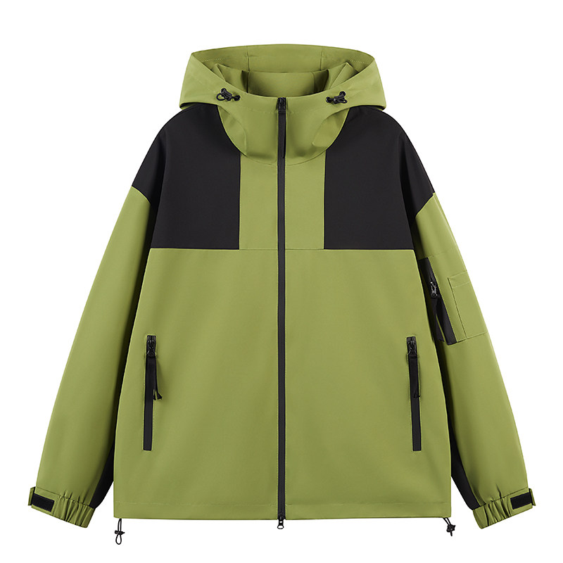 春款工装连帽夹克潮流拼色宽松百搭户外冲锋衣外套HS8302-P75,男装夹克,星座1206（原A206）