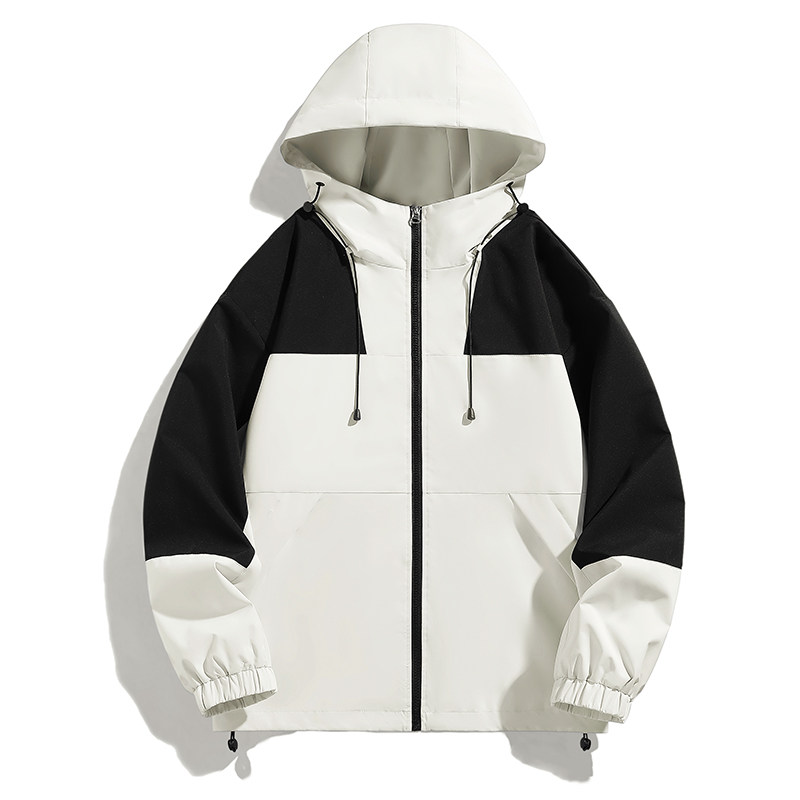 春秋款工装连帽夹克潮流拼色宽松百搭户外冲锋衣外套HS8307-P75,男装夹克,星座1206（原A206）