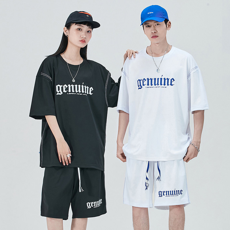 2023夏季新款潮流个性印花装饰美观休闲时尚短袖套装DQC9007-P45，男装休闲套装，星座1206（原A206）