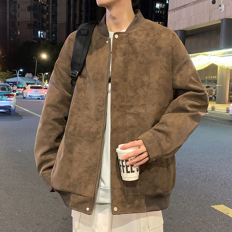 冬季男士棉衣麂皮绒夹棉飞行夹克加厚棒球领外套GS8205-P105,男装夹克,星座1206（原A206）