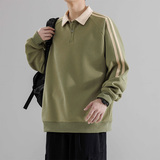 潮流男装美式Polo领卫衣男士重磅秋季休闲简约宽松上衣HH8900-P40，男装卫衣，星座1206（原A206）