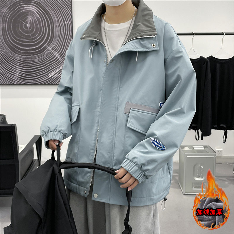 2021冬季宽松加绒夹克港风衣潮男服加厚羊羔毛外套MY10-P80,男装夹克,星座1206（原A206）
