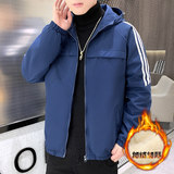 2022新款三条杠加绒夹克男士韩版潮流冬季外套JK3033-P45，男装夹克，星座1206（原A206）