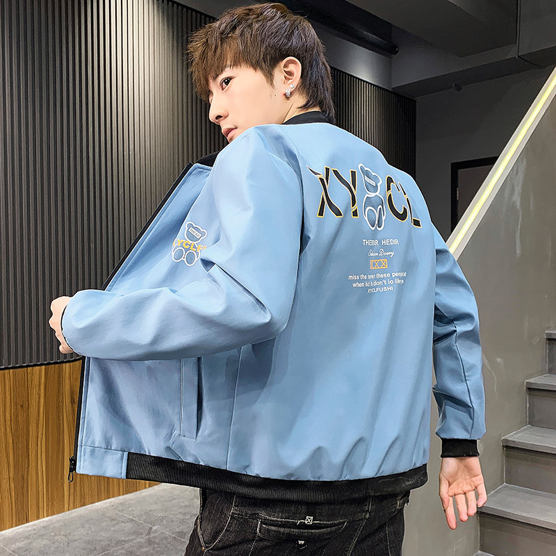 男夹克2023春秋季新款韩版潮流百搭青少年外套棒球衣服JK069-P38图片