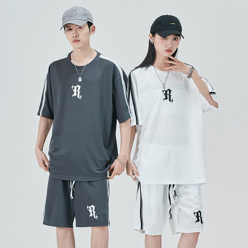 2023夏季新款潮流个性印花装饰美观休闲时尚短袖套装DQC9008-P47,男装休闲套装,星座1206（原A206）