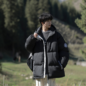 2024冬季青少年连帽棉服潮牌刺绣加绒加厚棉衣外套HL5307-P85图片