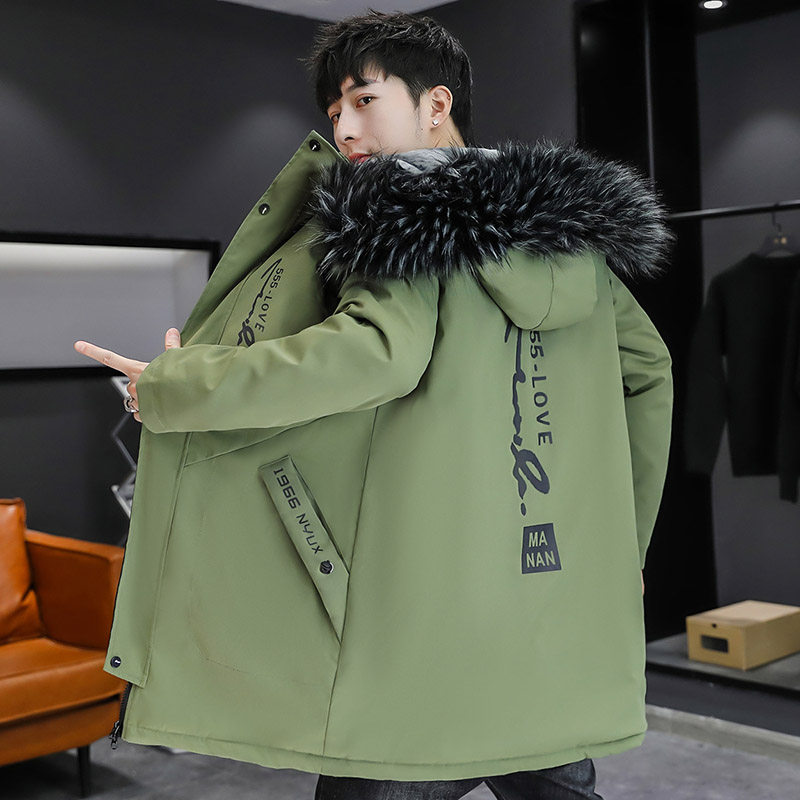 冬季男士加绒加厚衣外套大毛领连帽夹克加厚外套JK6007-P90,男装夹克,星座1206（原A206）