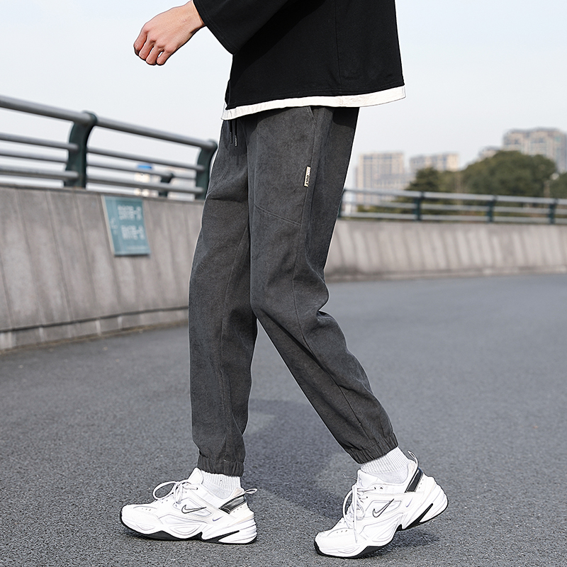 Cropped casual pants men's spring and summer pants men's Korean fashion men's slim and legged Harem Pants