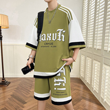 青少年学生男夏季新款休闲时尚百搭宽松短袖短裤套装TZ02319-P60，男装休闲套装，电商A206