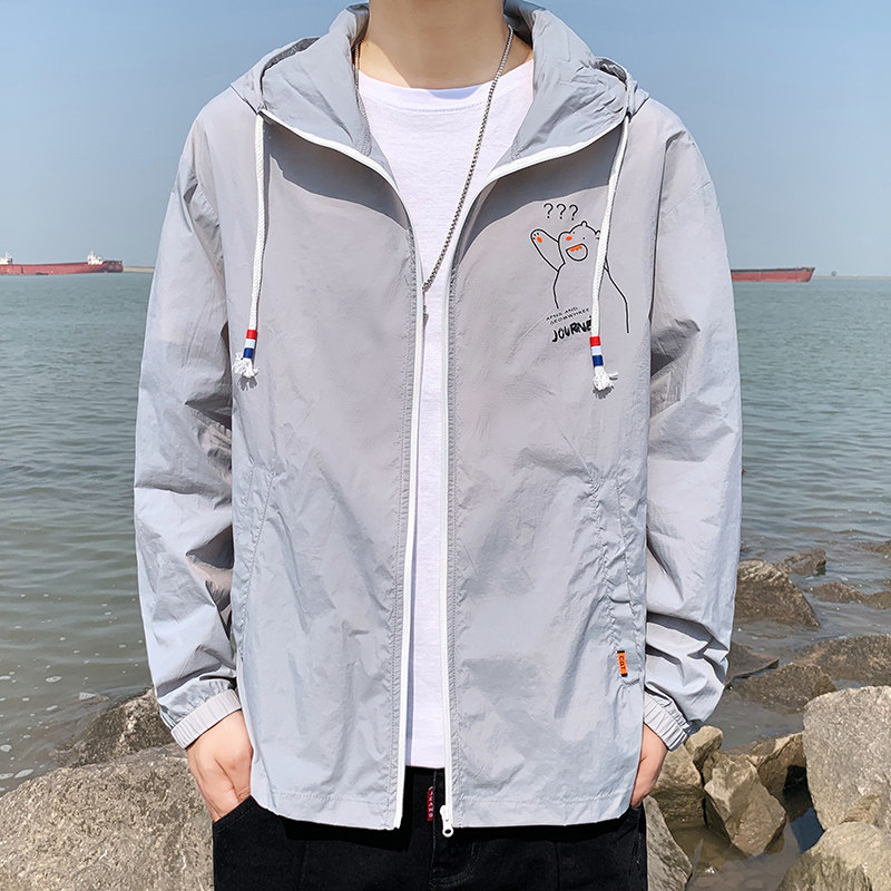 夏季防晒衣连帽纯色薄款外套夹克情侣个性拼接防晒服男F230-P30,男装夹克,星座1206（原A206）