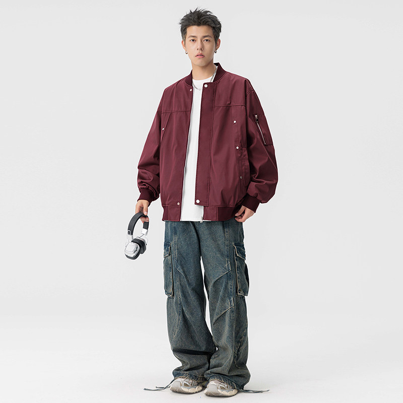 2025新款飞行夹克棒球服男美式宽松潮牌韩版二开公版GS6586-P75,男装夹克,星座1206（原A206）