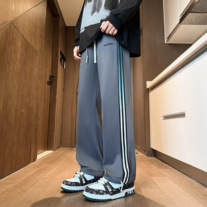 新款夏季直筒休闲百搭潮流冰丝裤 84.2涤纶15.8氨伦YCGW01586-P38图片