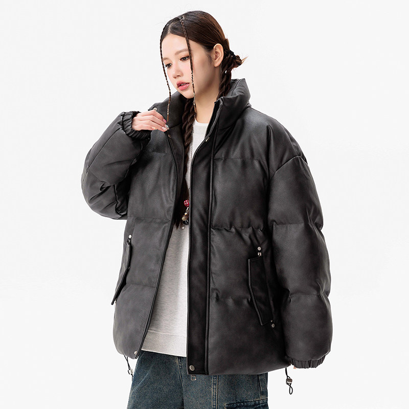 男装美式休闲冬新宽松做旧水洗皮衣棉衣棉服情侣外套GS8170-P115图片