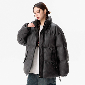 男装美式休闲冬新宽松做旧水洗皮衣棉衣棉服情侣外套GS8170-P115图片
