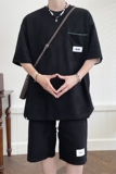 【高品质】港风夏季针织圆领短袖T恤套装五分袖两件套TZ5110-P95，男装休闲套装，星座1206（原A206）