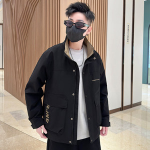 抖音直播2024新款春秋连帽外套开衫高品质夹克男HGC802-P95图片