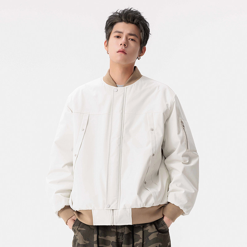 2025冬季男士棉衣户外夹棉飞行夹克加厚棒球领外套GS8206-P90,男装夹克,星座1206（原A206）