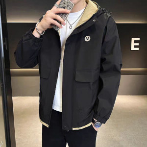 抖音直播2024新款春秋连帽外套开衫高品质夹克男HGC801-P100图片