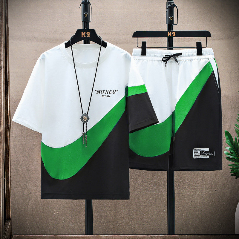 青少年学生男士夏季新款休闲时尚百搭宽松短袖短裤套装TZ2220-P60，男装休闲套装，星座1206（原A206）