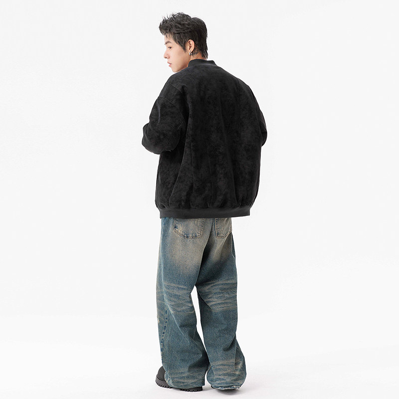 冬季男士棉衣麂皮绒夹棉飞行夹克加厚棒球领外套GS8205-P105,男装夹克,星座1206（原A206）