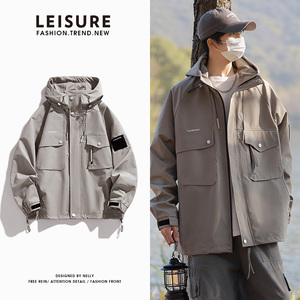 春秋季韩版潮流大码M-8XL男装夹克休闲百搭工装外套 YY2325-P80图片
