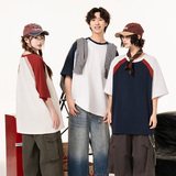 美式运动球服短袖男夏季潮牌重磅纯棉宽松休闲凉感t恤HH5712-P25，男装T恤，星座1206（原A206）