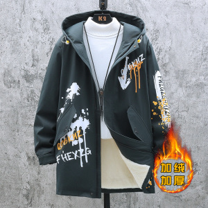 冬季加绒加厚夹克男冬装棉衣外套外衣上衣服中长款J3047-P80,雅蓝色上衣搭配啥颜色裤子图片