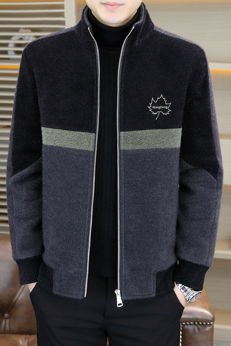2025秋冬金貂绒翻领毛呢外套青年夹加棉加厚夹克棉服HF8830-P140,男装夹克,星座1206（原A206）