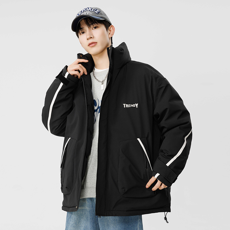 2025冬季新原创宽松潮流织带棉衣男棉服情侣大码男装GS8102-P103，男装棉衣，电商A206