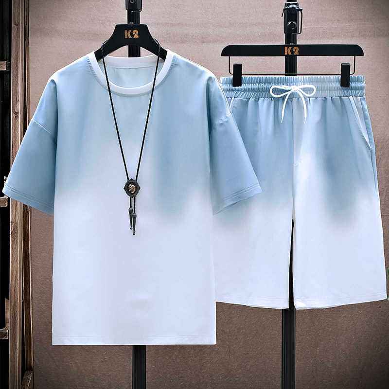 2025夏季新款港风休闲时尚百搭宽松短袖套装LF555-P40，男装休闲套装，星座1206（原A206）