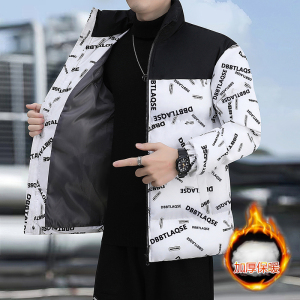 新款男士外套冬季羽绒棉服棉衣韩版帅气加厚棉袄立领韩版棉衣-P50图片