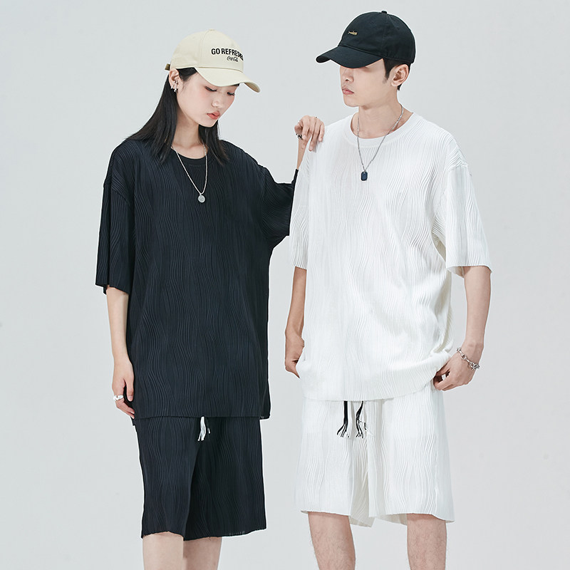 2023夏季新款潮流个性印花装饰美观休闲时尚短袖套装DQC9009-P47,男装休闲套装,星座1206（原A206）