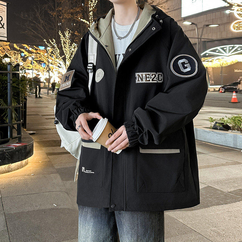【】春季连帽外套男士宽松潮流夹克学生夹克外套YCGW9919-P75,男装夹克,星座1206（原A206）