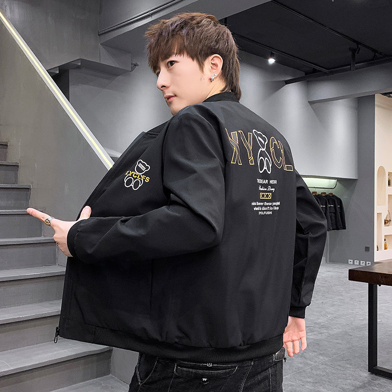 男夹克2023春秋季新款韩版潮流百搭青少年外套棒球衣服JK069-P38图片