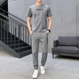 男士冰丝套装夏季一套潮流帅气男装休闲潮牌两件HL15333，男装休闲套装，电商A206