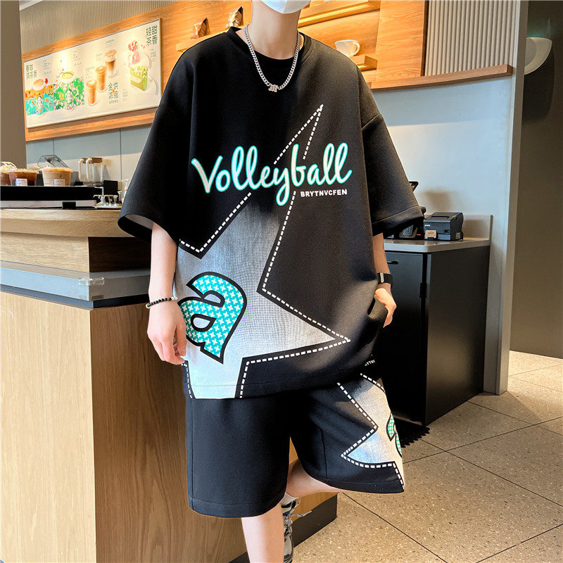 2025新款夏季透气青少年男士韩版时尚百搭透气套装YCGW776-P53,男装休闲套装,星座1206（原A206）