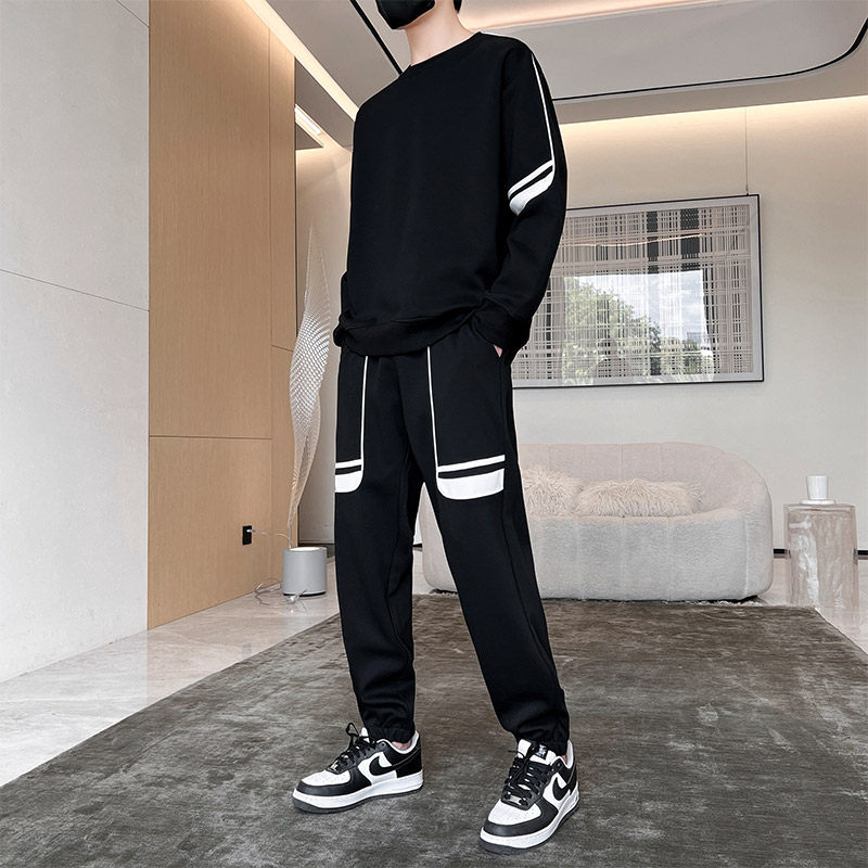 春秋季卫衣休闲套装男2025年新款两件套潮流帅气春秋运动服P60,男装休闲套装,星座1206（原A206）