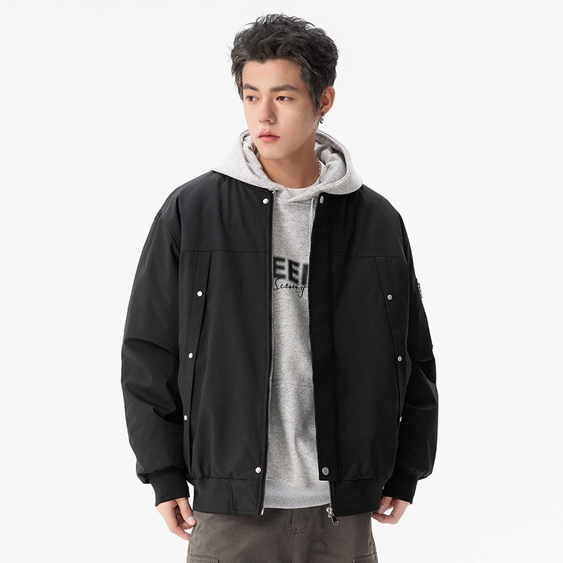 2025冬季男士棉衣户外夹棉飞行夹克加厚棒球领外套GS8206-P90,男装夹克,星座1206（原A206）