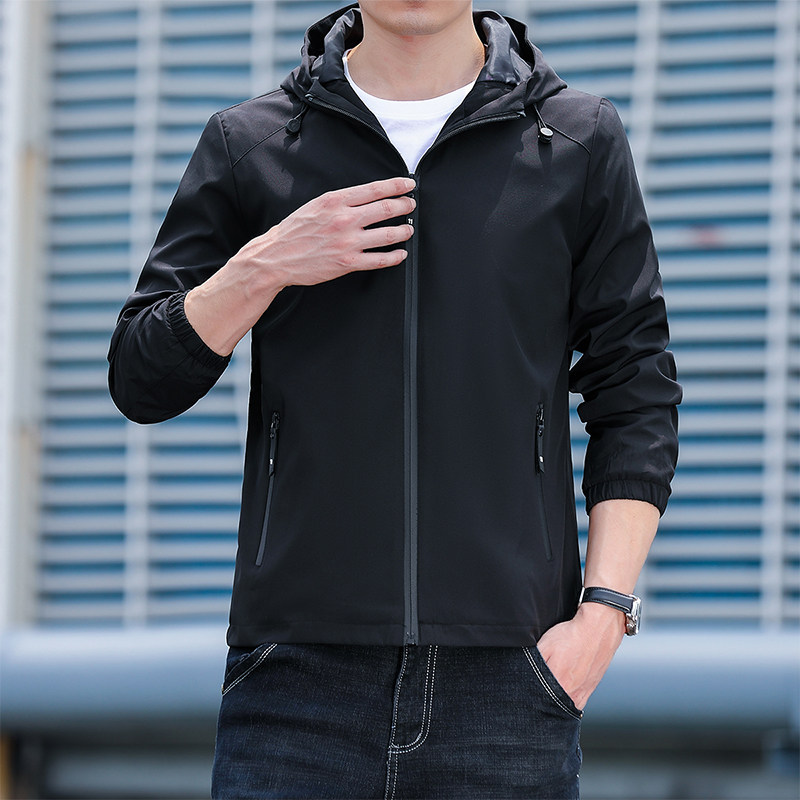 夹克春秋季2023新款男士连帽修身外套韩版潮流男装JK079-P35,男装夹克,星座1206（原A206）