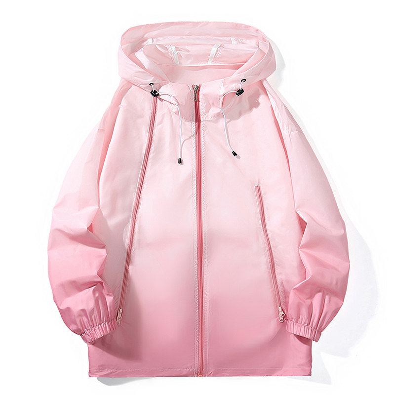 冰丝UPF50中长款防晒衣夏季渐变透气连帽外套情侣防晒服YF14-P50,男装防晒衣,星座1206（原A206）