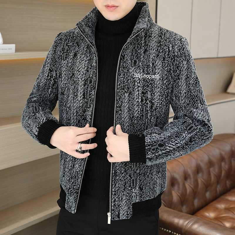 2025秋冬金貂绒翻领毛呢外套青年夹加棉加厚夹克棉服HF8820-P140,男装夹克,星座1206（原A206）