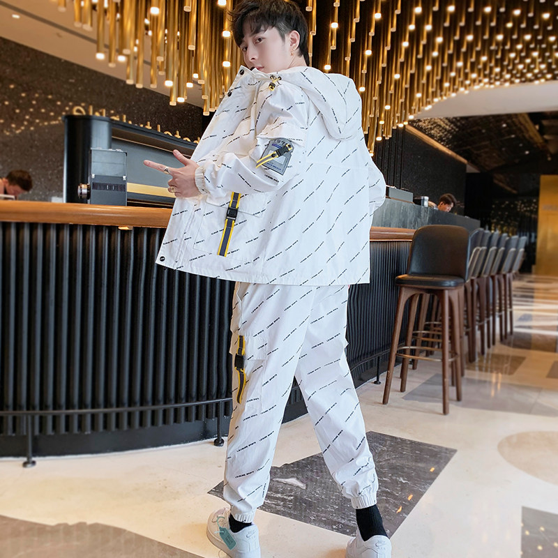 工装外套男装搭配一套帅气休闲运动套装男夹克韩版潮流T767-P100,男装休闲套装,星座1206（原A206）