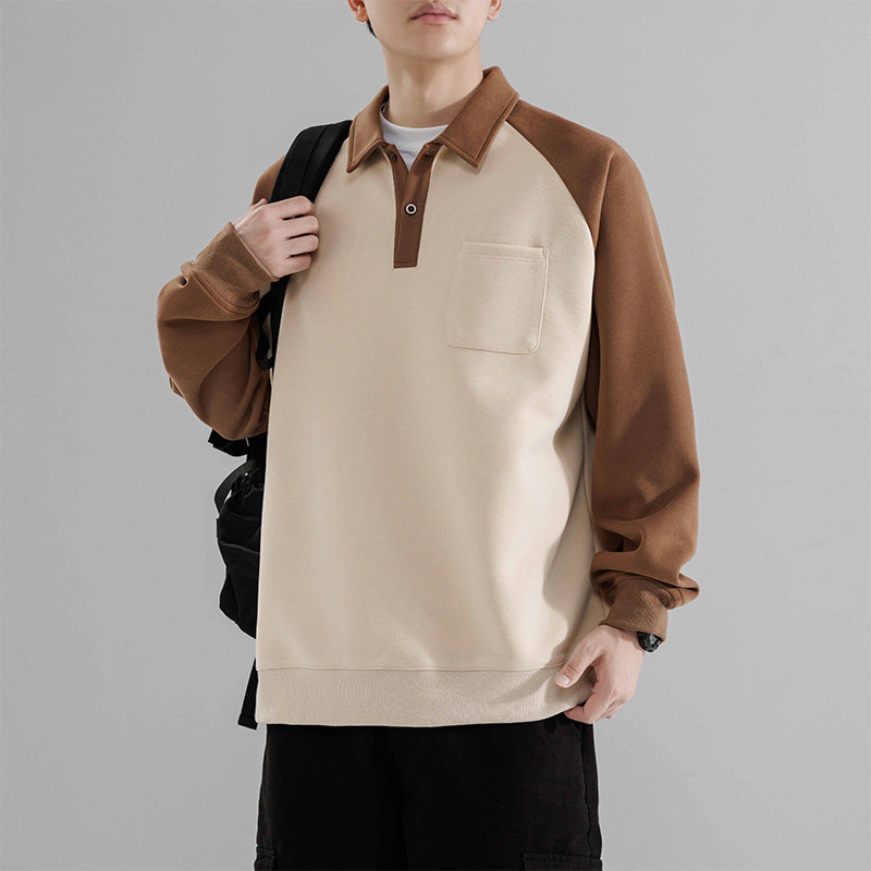 潮流男装美式Polo领卫衣男士重磅秋季休闲简约宽松上衣HH8901-P40,男装卫衣,星座1206（原A206）
