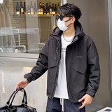 春季新款男工装拉链连帽上衣百搭冲锋衣夹克宽松外套男HGC77-P110，男装夹克，星座1206（原A206）