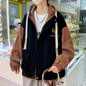 2024春秋新款休闲连帽夹克男宽松青少年外套JM23055-P70图片