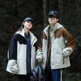 春款工装连帽夹克潮流拼色宽松百搭户外冲锋衣外套HS8301-P75，男装夹克，星座1206（原A206）