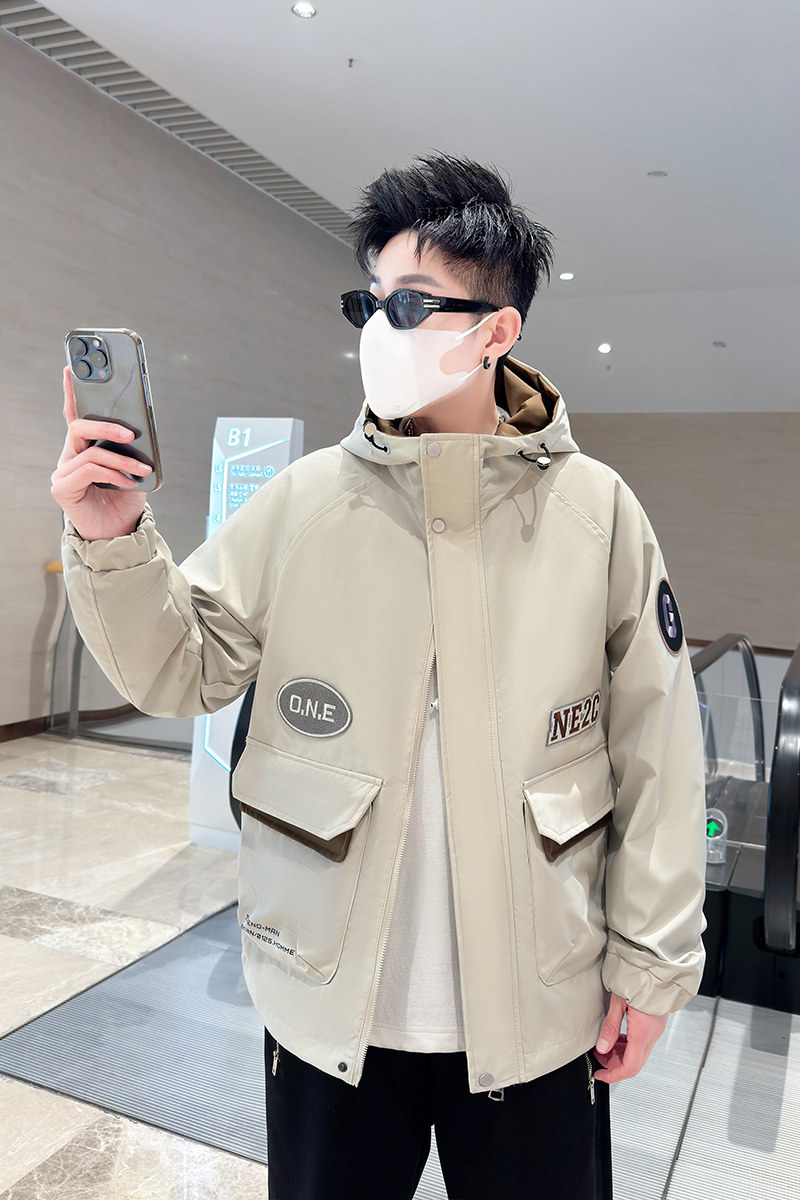 新款主推春季男士潮流韩版双色连帽夹克男外套HGC1912-P75,男装夹克,星座1206（原A206）