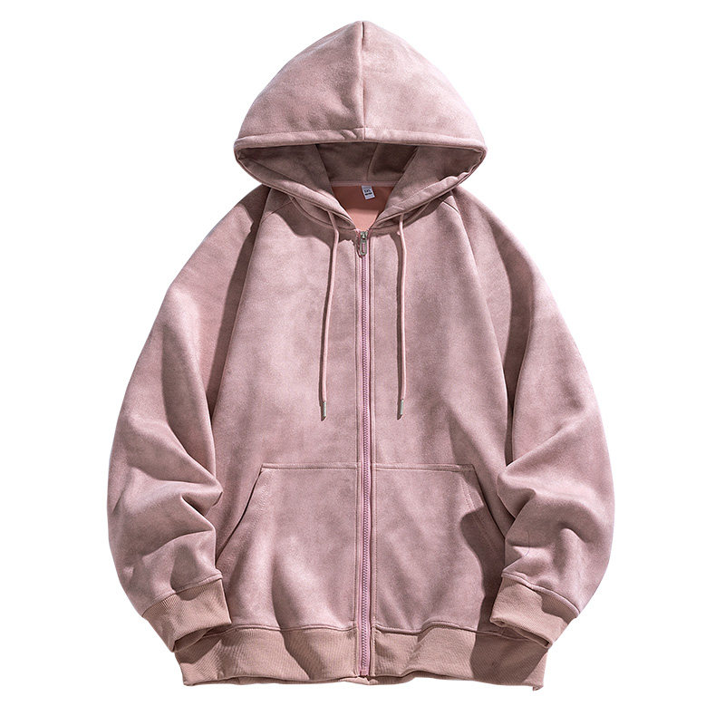 麂皮绒开衫男女春秋新款美式潮牌休闲宽松卫衣外套HH8915-P50,女装短外套,星座1206（原A206）