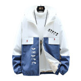 主推加绒加厚夹克男士拼接连帽韩版冬季外套潮流jk047加绒-P45，男装棉衣，星座1206（原A206）