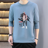 春秋新款男士圆领套头卫衣潮流时尚印花百搭上衣青年男7087-P16，男装T恤，星座1206（原A206）